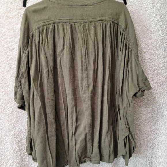 Falls Creek Green Casual Shirt - 2X - Picture 2 of 2